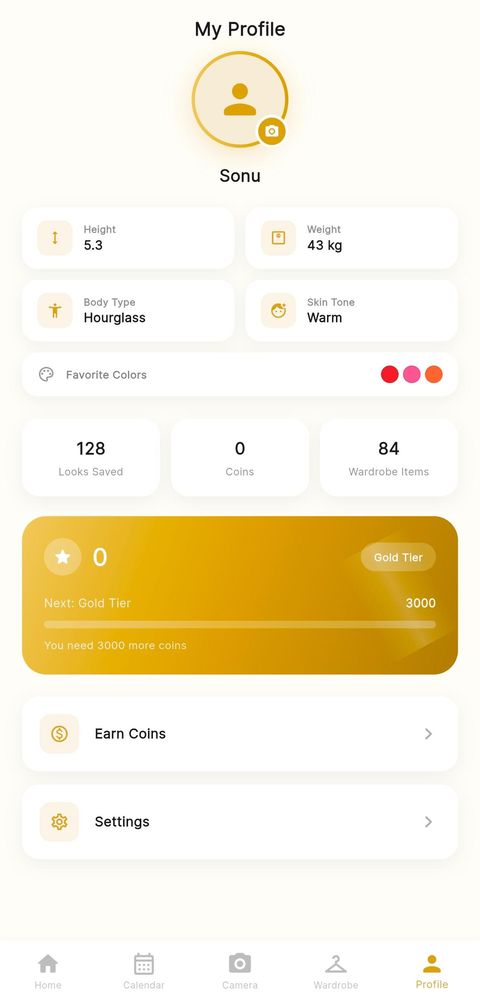 Profile with saved looks tracker